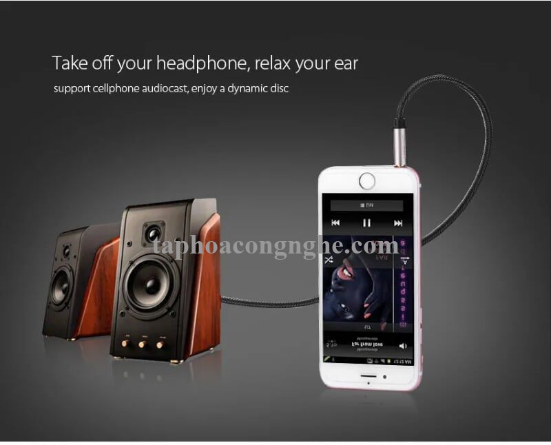 Ugreen 20825 5M màu Đen Cáp âm thanh 2 đầu Bông sen sang 3.5mm Dương đầu bọc nhôm mạ vàng AV135 30020825